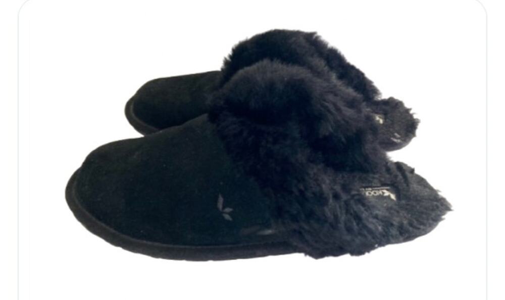 Koolaburra By UGG Women's Milo Slippers Shoes Size 10 Black Suede Shearling